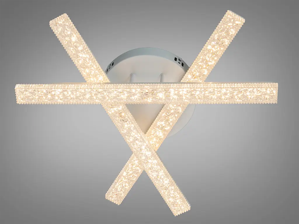 Сучасна стельова LED-люстра для кухні Diasha SX818/3WH — біла, 48 Вт, 50 см - фото 3