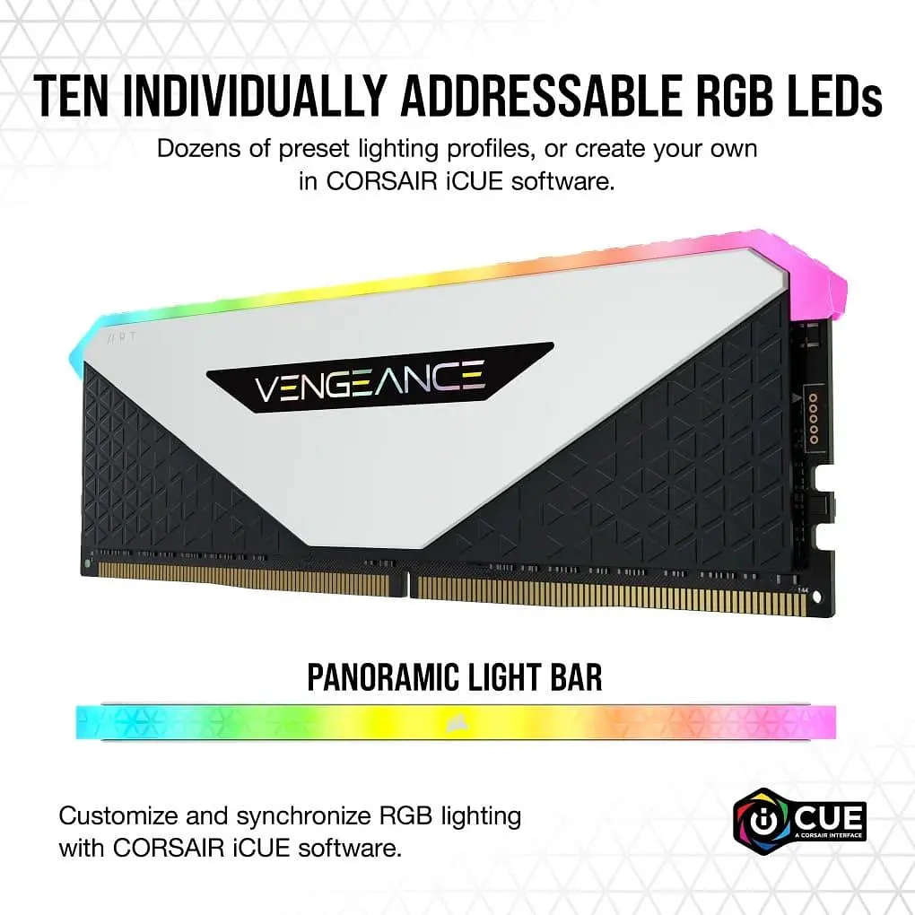 Модуль пам'яті Corsair DDR4 32GB (2x16) 3600MHz VENGEANCE RGB XMP 2.0 (CMN32GX4M2Z3600C18W) - фото 6