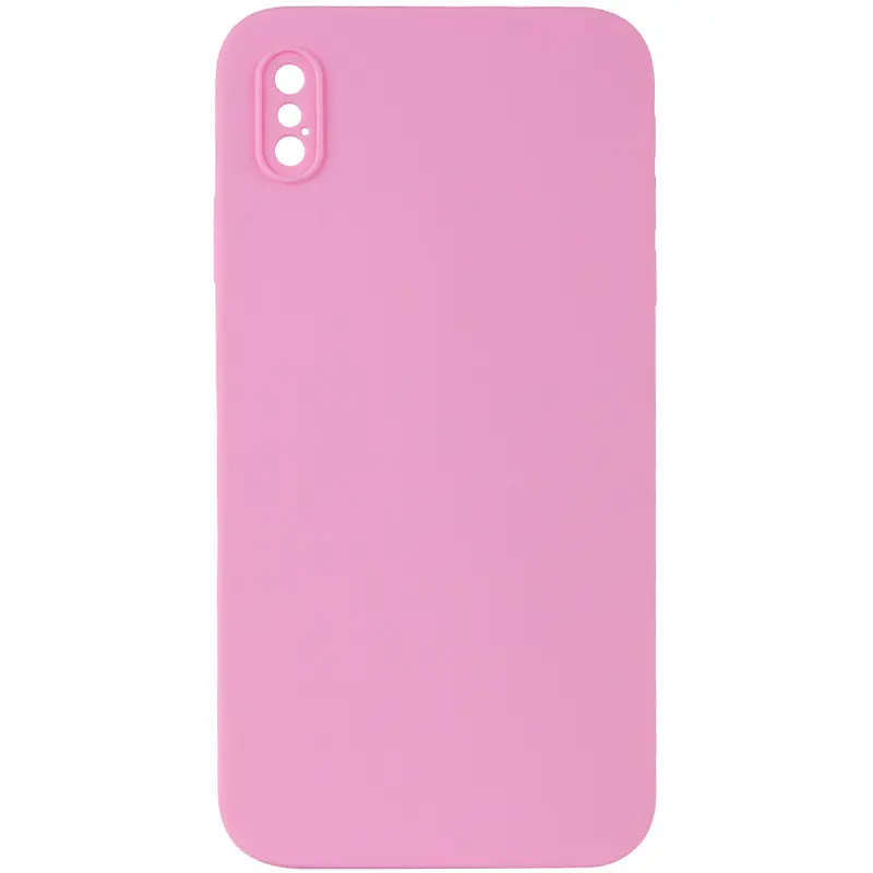 Чохол Silk Square Full Camera Protective (AA) NO LOGO для Apple iPhone XS Max (6.5") Рожевий / Light pink