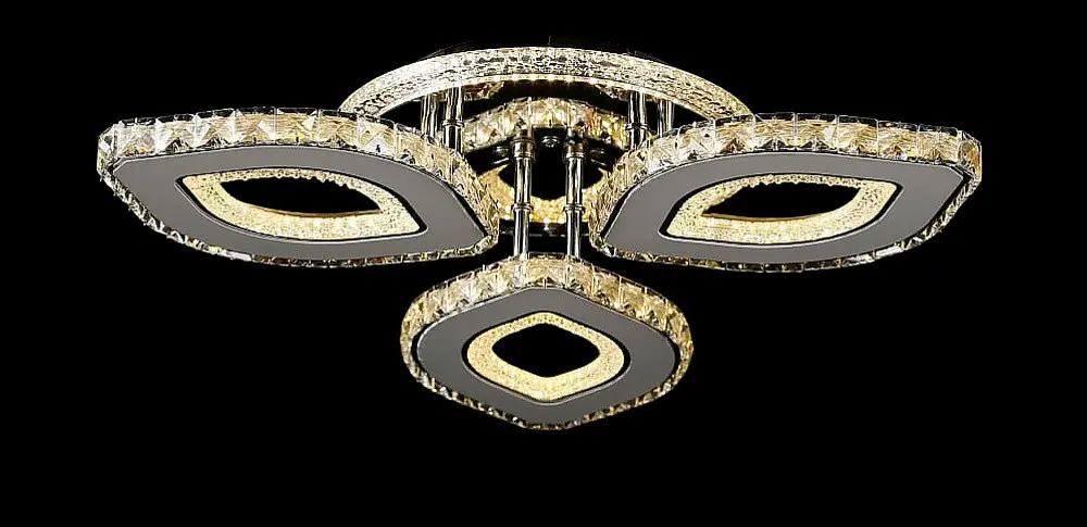 Сучасна світлодіодна люстра Splendid Ray Lk2368/3 LED WT з кришталевим декором і димером - фото 4