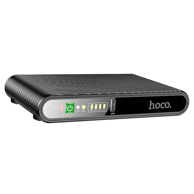 Джерело безперебійного живлення для роутерів Hoco DB63 Portable DC UPS 5/9/12V 10000 mAh чорний - фото 2