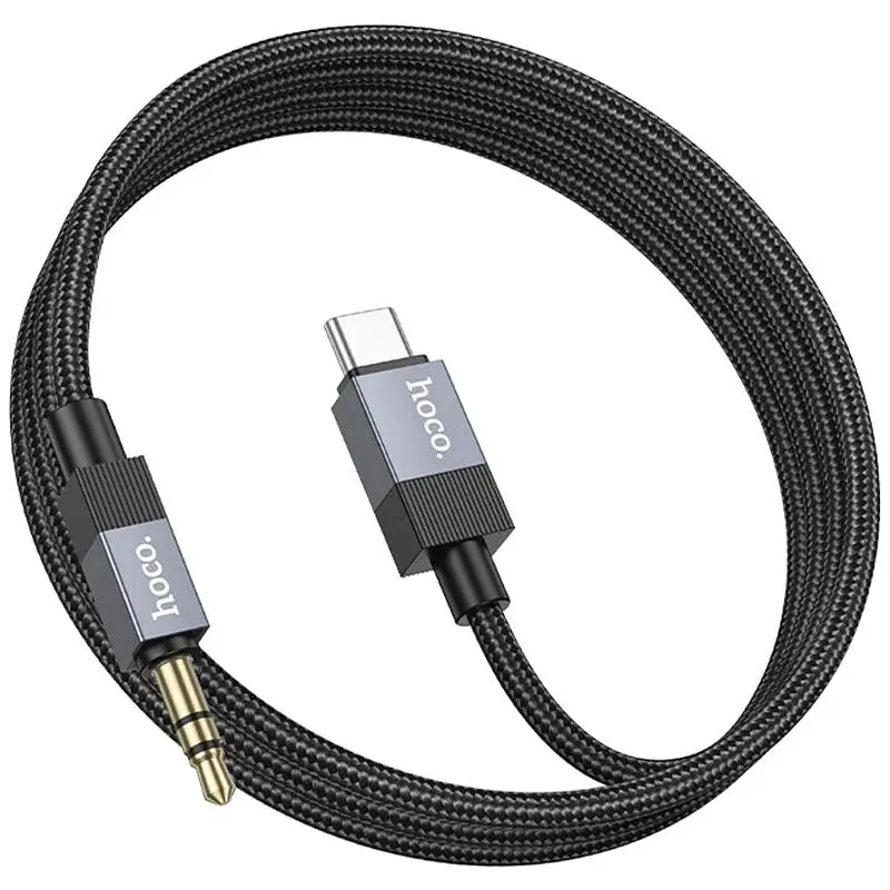 Аудіо кабель Aux Hoco UPA32B Clever digital Type-C to AUX 3.5 мм 1 м Black - фото 4
