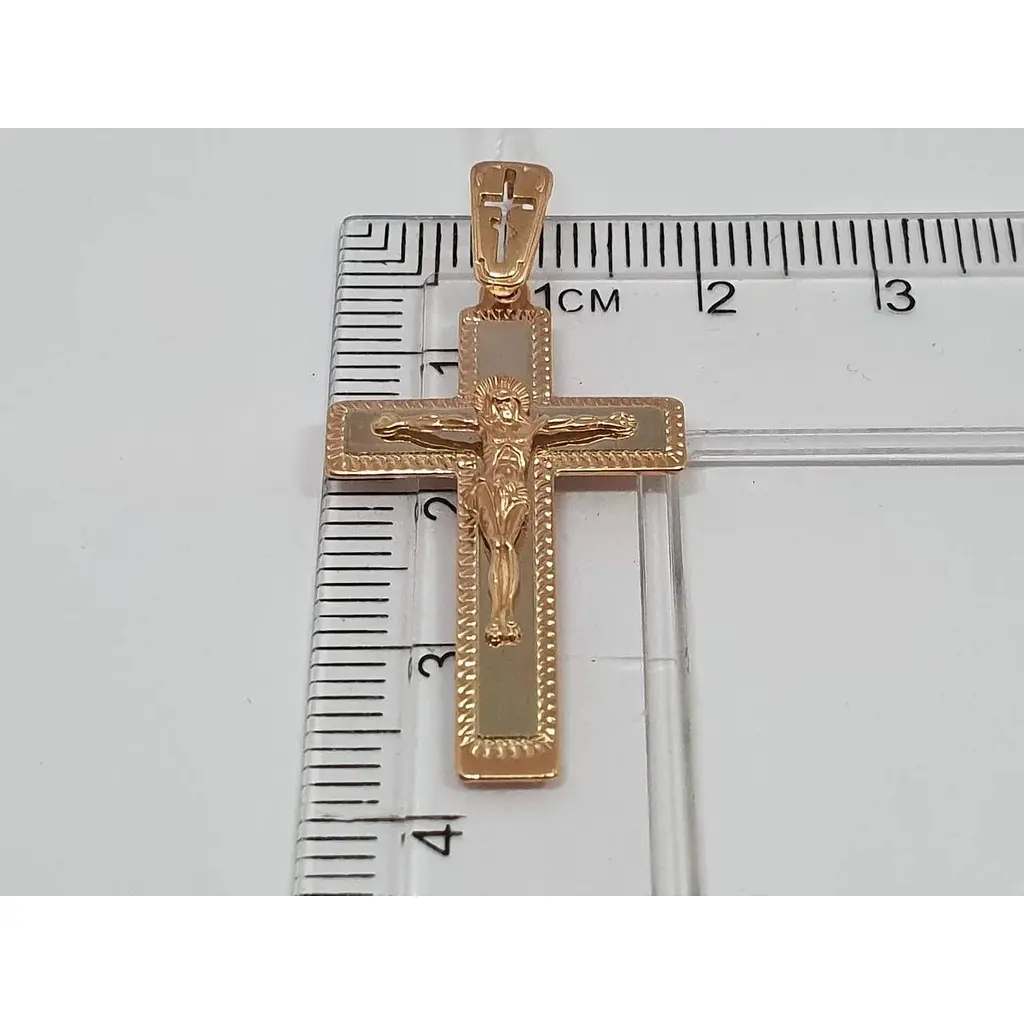 Золотий хрест Харківська ювелірна фабрика Розп'яття Христа. 101-М - фото 4