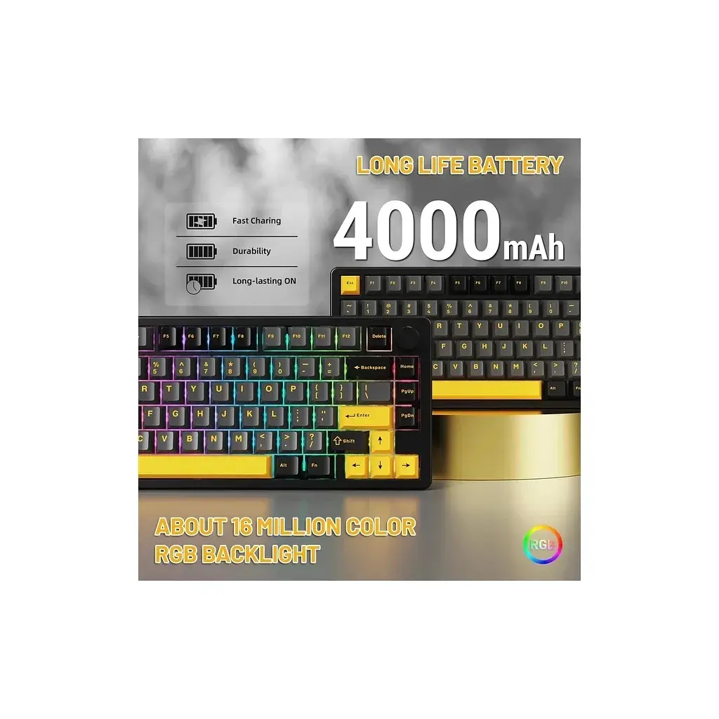 Клавіатура Attack Shark X86 RGB Wireless/Bluetooth/USB UA Star Black (X86SB_AS) - фото 7