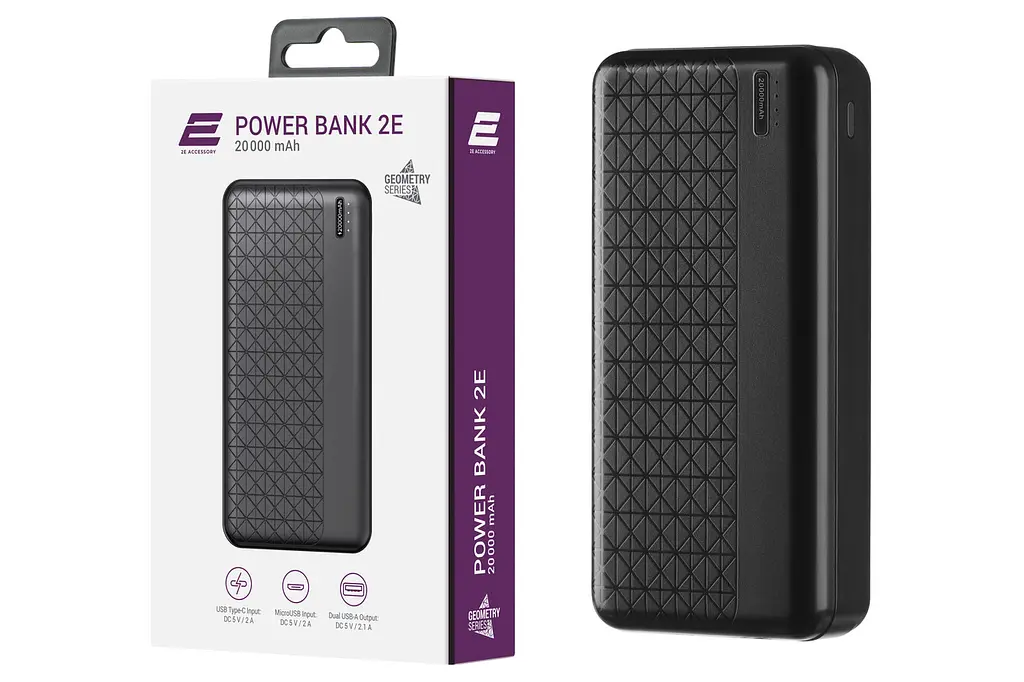 Зовнішній акумулятор 2E Geometry PB2072 20000mAh 18W батарея із швидкою зарядкою - фото 6