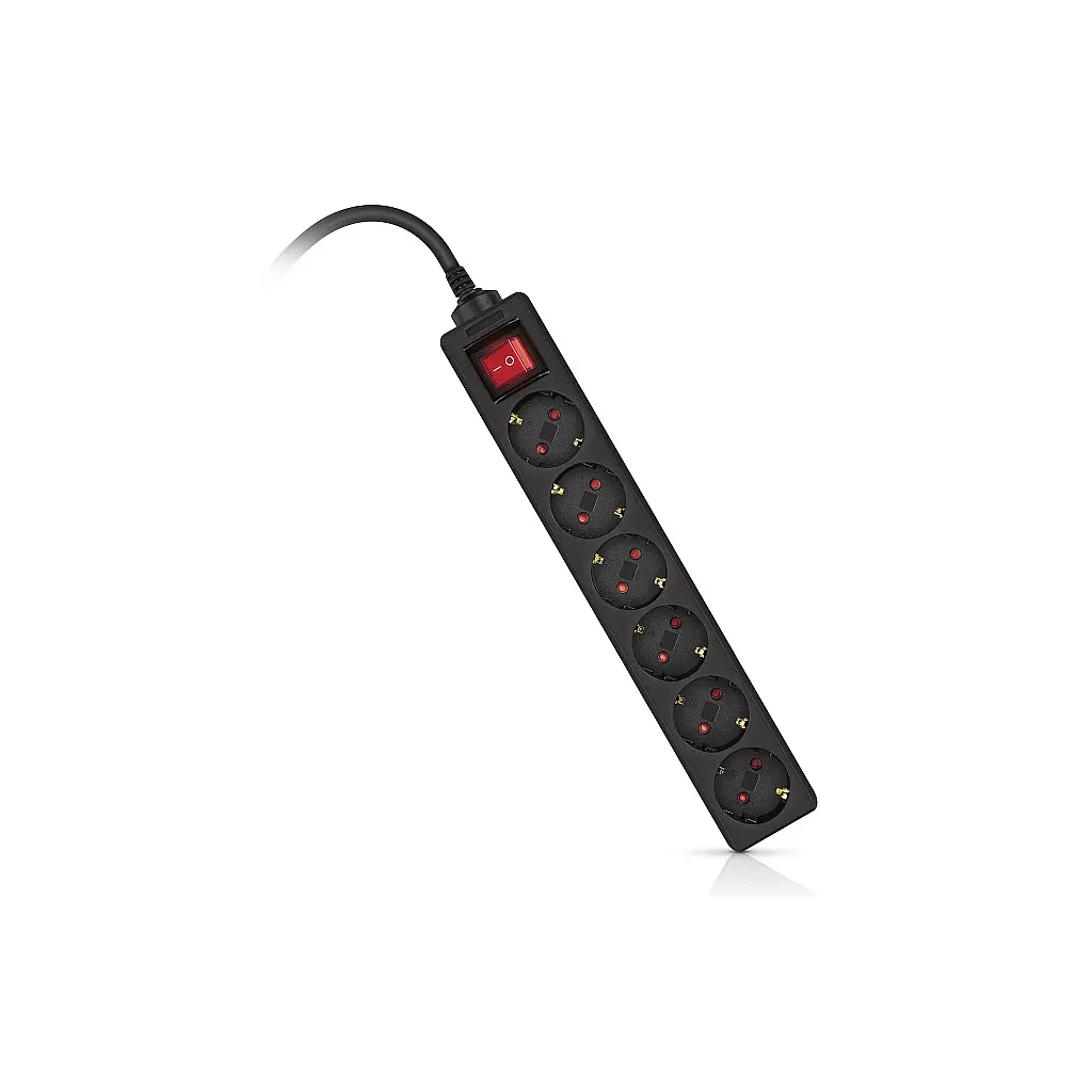 Мережевий фільтр живлення REAL-EL RS-6 Protect M 3m, black (EL122300034) - фото 2