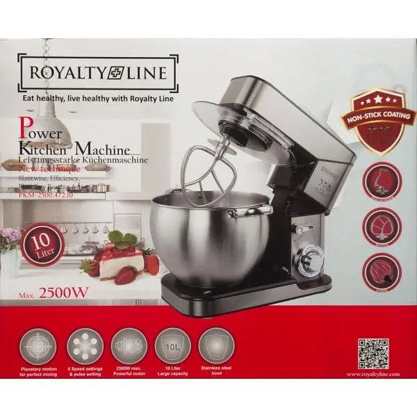 Міксер планетарний тестоміс Royalty Line RL-PKM-2500 silver 10 л. - фото 7