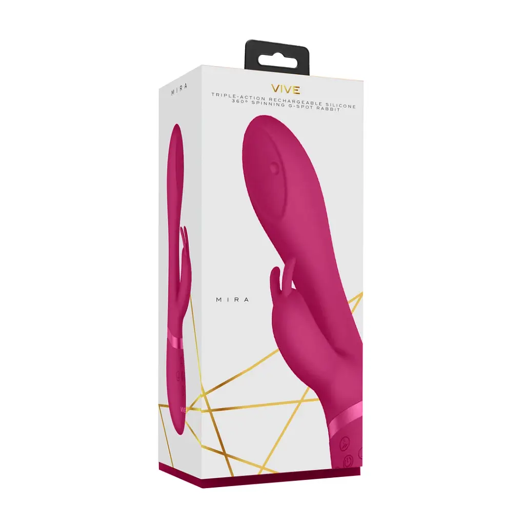 Вибратор-кролик Vive Mira 21.5 см (розовый) - фото 11