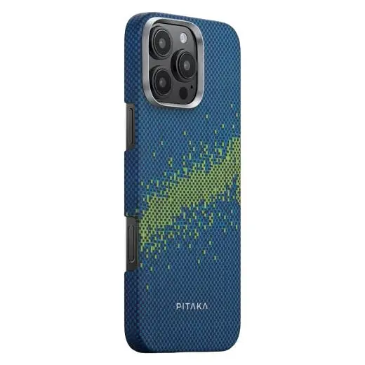 Карбоновий чохол Pitaka Tactile Woven Case (Lumintex™ Edition), що світиться в темряві, StarPeak Milky Way Galaxy для iPhone 16 Pro Max (KI1604PMYG) - фото 3