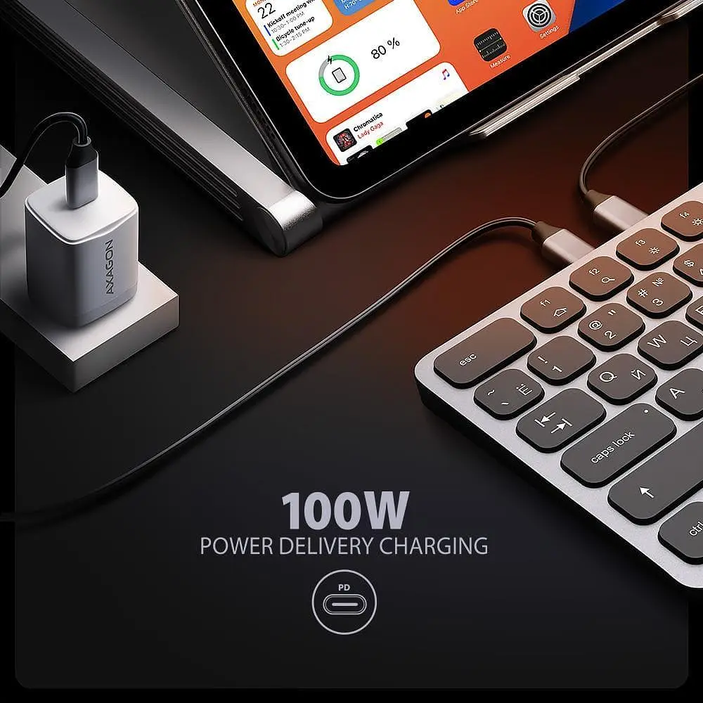 Клавіатура AXAGON HMC-KB USB-C 9 in 1 HUB EN/UA Grey Black (HMC-KB-CRL) - фото 6