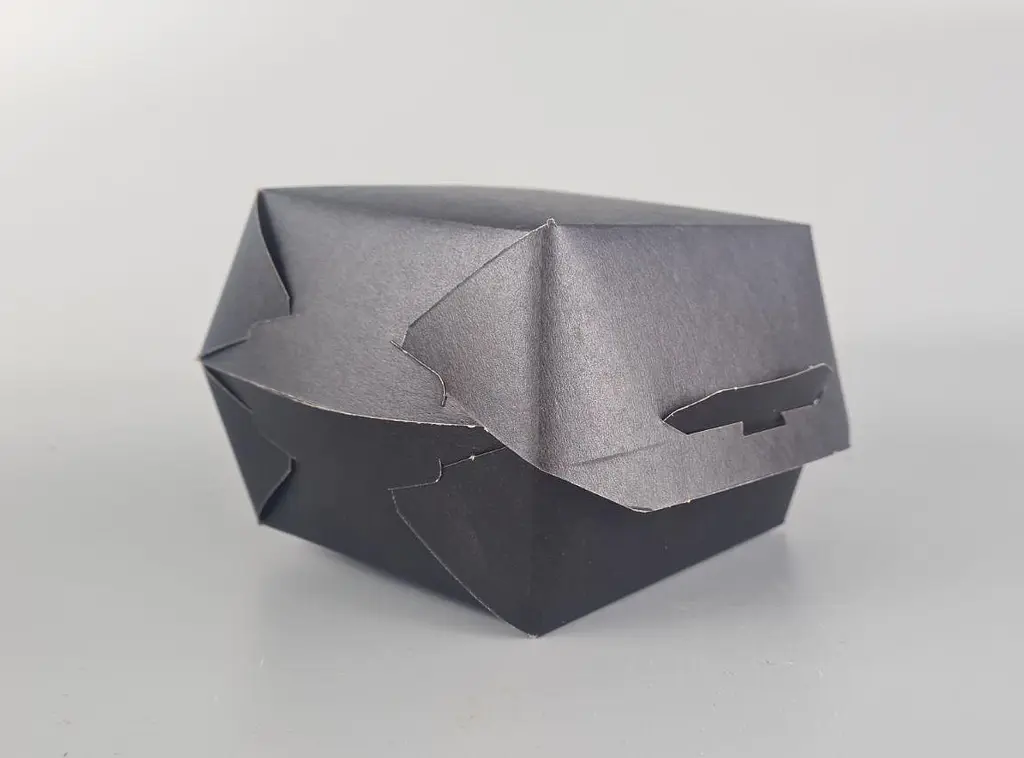 Коробка для бургера, 125x125x90 мм, Black, ламінована, чорний, 50 штук, для бургерів, сендвічів і фастфуду - фото 2