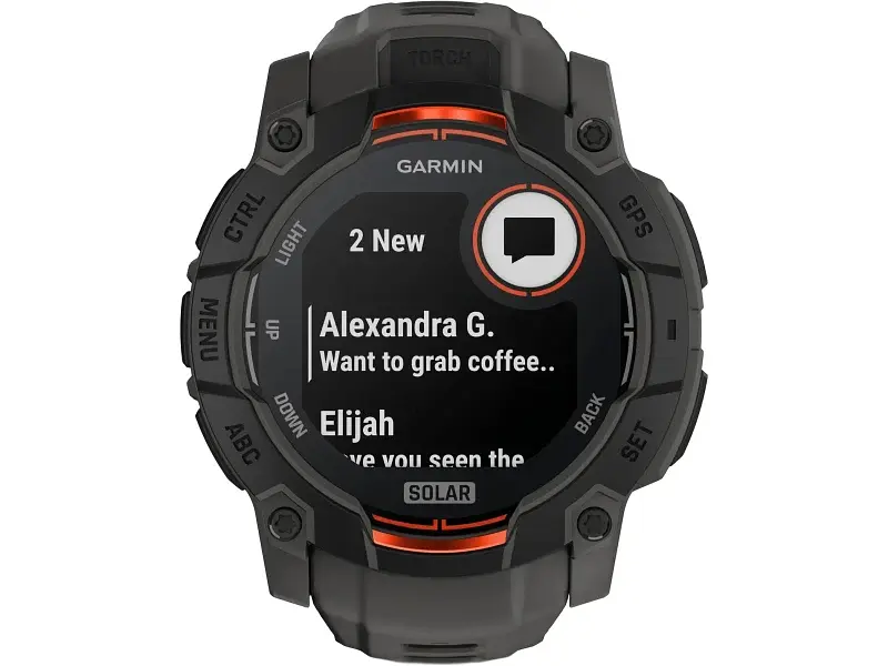 Смарт-годинник Garmin Instinct 3 50mm Solar Black with Charcoal Band (010-02935-00) - фото 5
