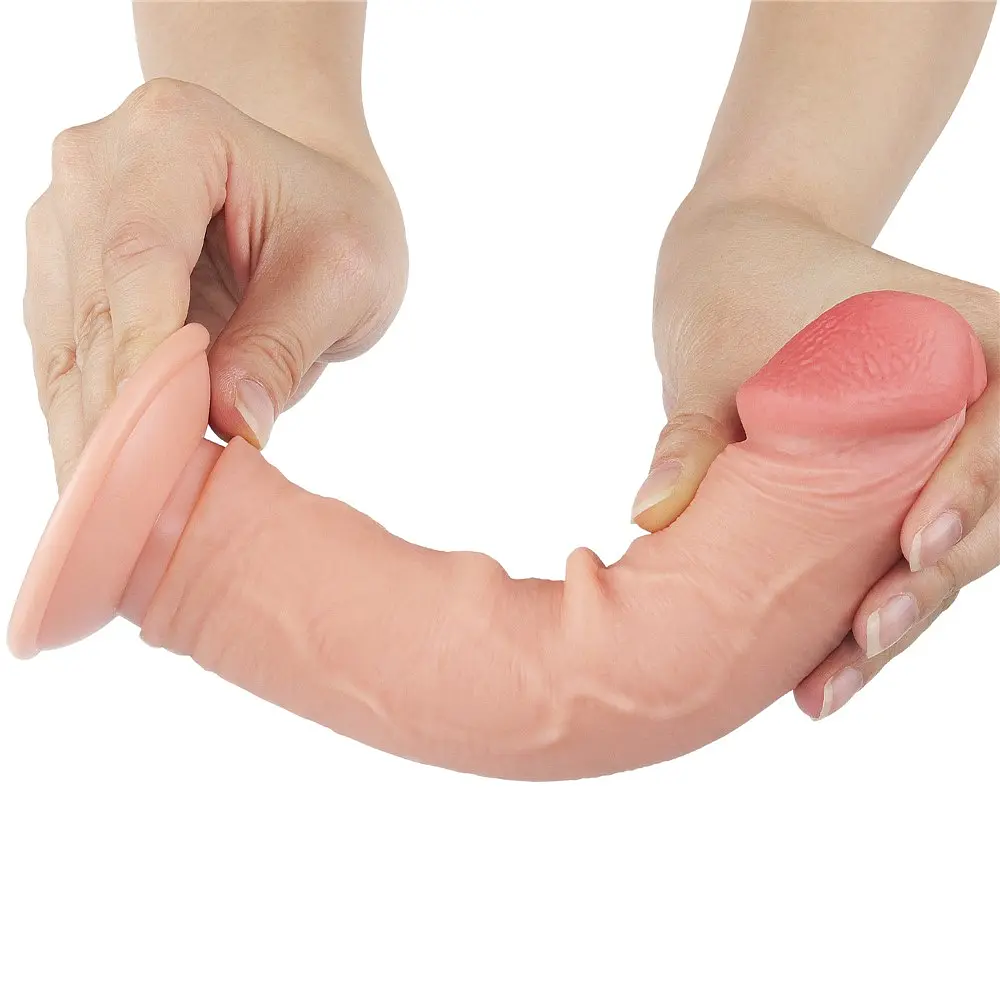 Фалоімітатор Lovetoy Sliding Skin Dual Layer Dong 8" 20 см тілесний - фото 4