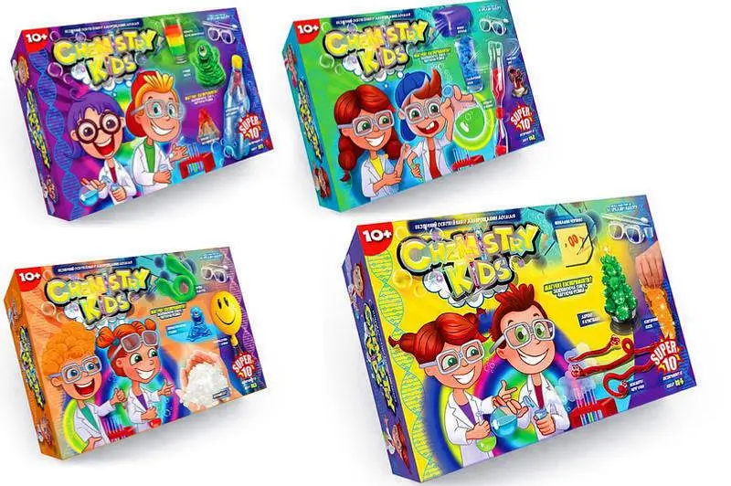Набір для дослідів CHK-01-01U,02U,03U,04U "CHEMISTRY KIDS" великий DANKO