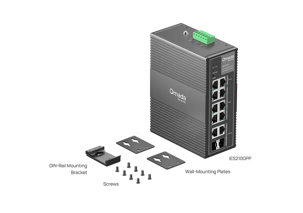 Промисловий комутатор IES210GPP 8xGE (PoE), 120W, 2xGE/SFP, WebSmart TP-Link teh0018290 - фото 3