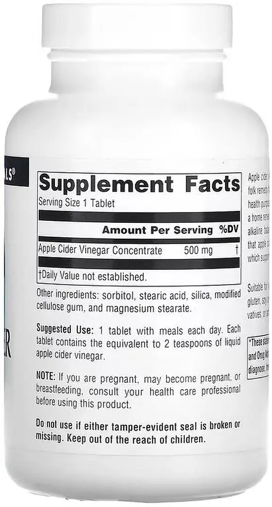 Натуральна добавка Source Naturals Apple Cider Vinegar 500 mg, 180 таблеток - фото 2