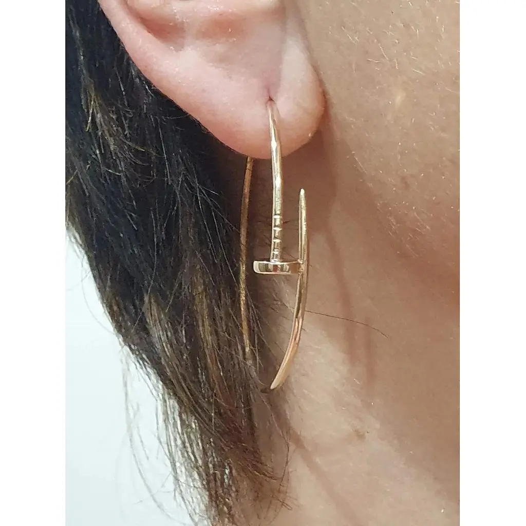 Золоті сережки-кільця Favoritum Цвяхи. 210266 - фото 2