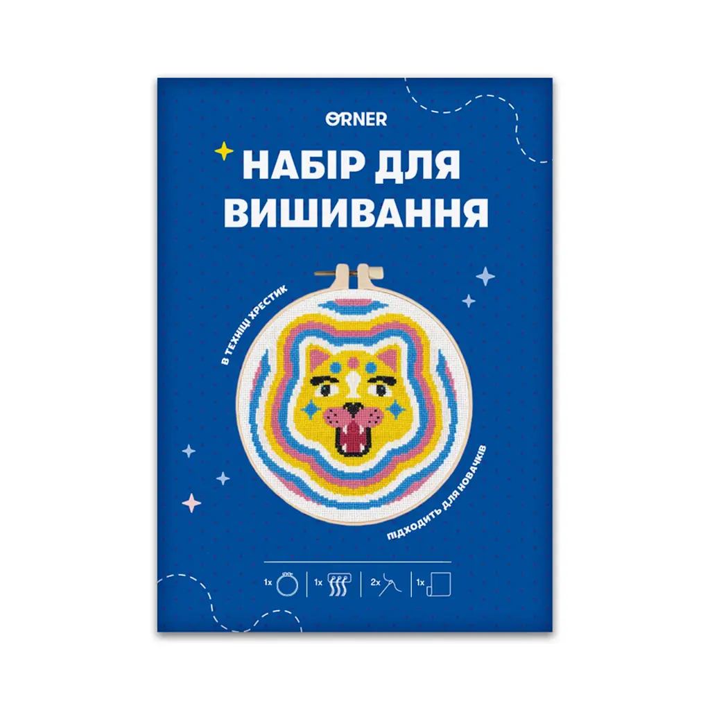 Набір для вишивання Ø160 мм «Барвистий кіт» - фото 11