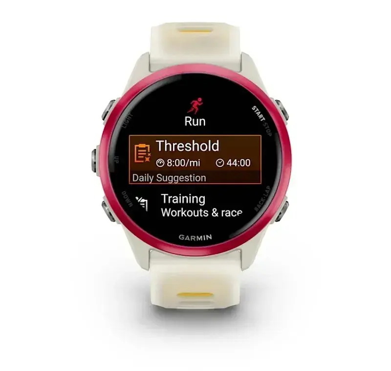 Смарт-часы Garmin Forerunner 570 42mm Raspberry with Mango/Translucent Bone with Silver Buckle (010-02970-42) - фото 2