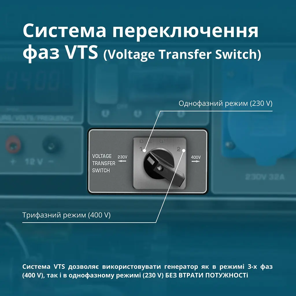 Konner & Sohnen Генератор бензиновий KS 10000E 1/3, 230/400В, 7.5/8кВт, 3Фазі, електростартер, 88кг - фото 4