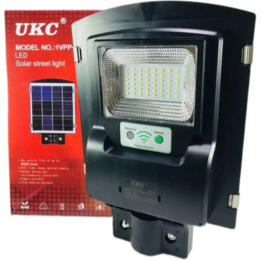 Уличный фонарь на столб LED на солнечной батарее с датчиком движения и света XPRO solar street light 1VPP 5621 черный (5621_393) - фото 2