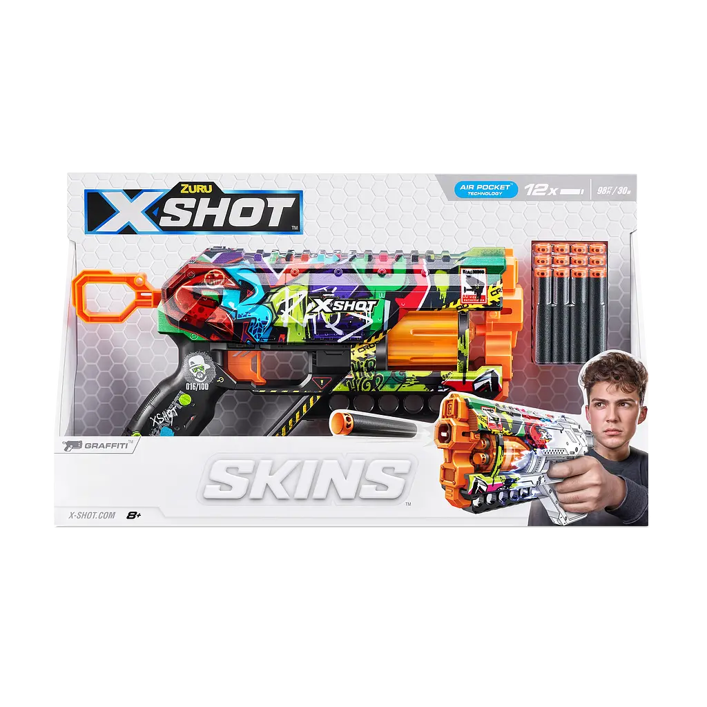 Швидкострільний бластер Zuru X-Shot Skins Griefer Graffiti, 12 патронів (36561G) - фото 9
