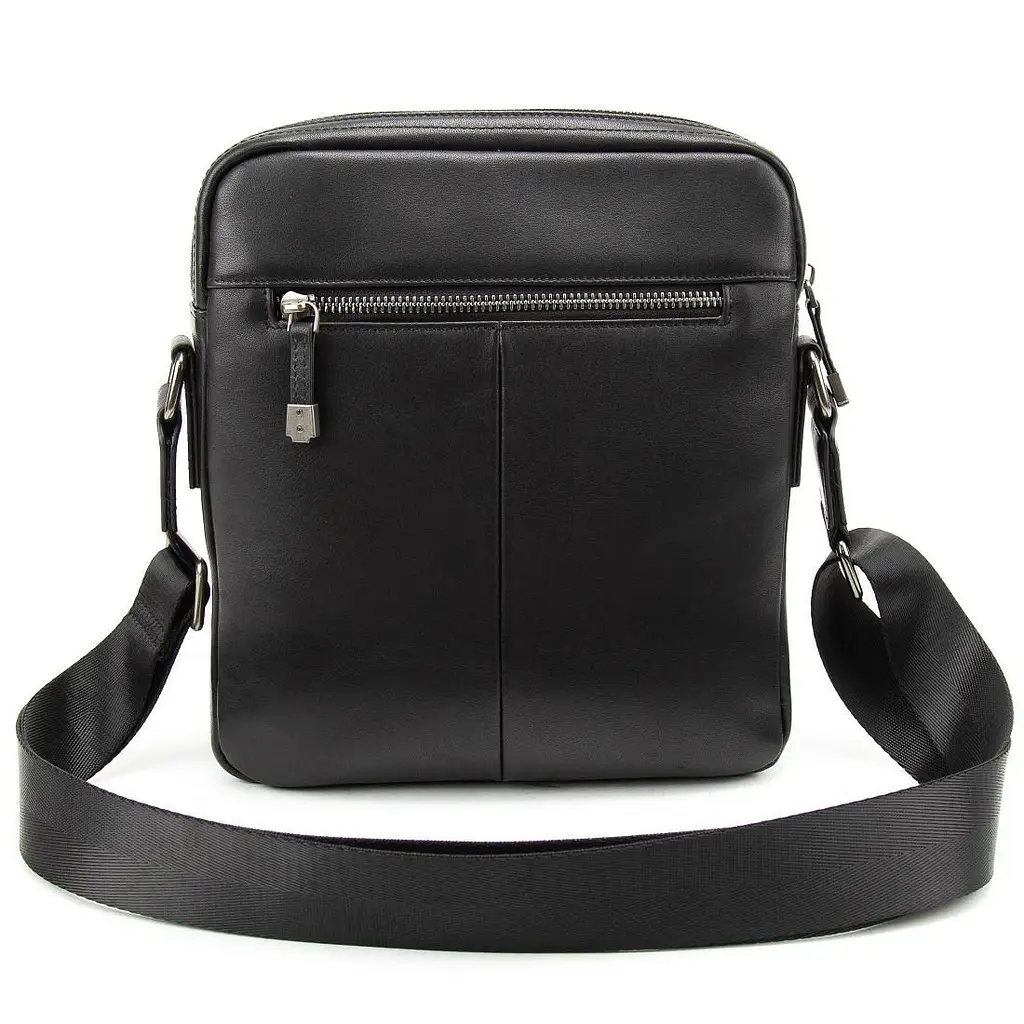 Чоловіча чорна шкіряна сумка через плече Tiding Bag SM8-9686-4A - фото 6