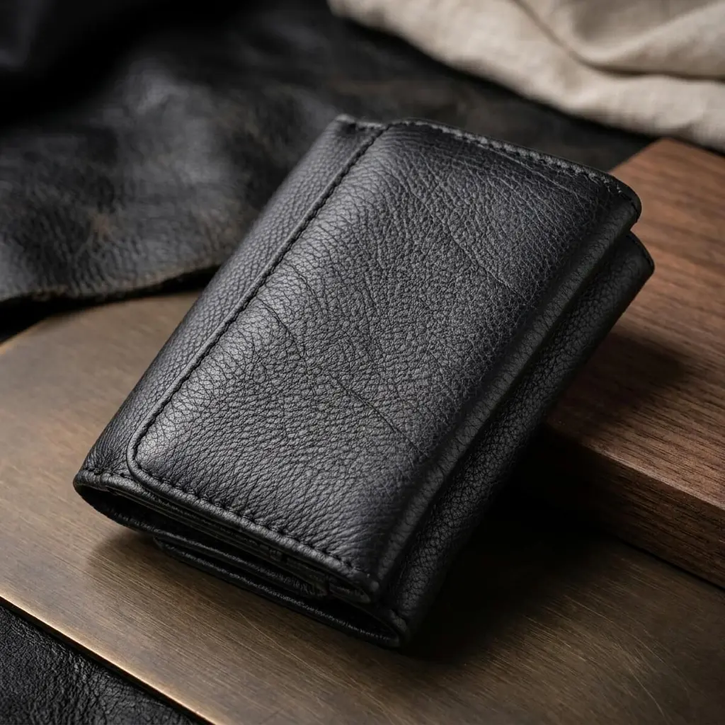 Шкіряний лаконічний гаманець для жінок ST Leather 22506 чорний - фото 4