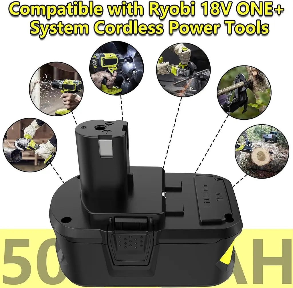 P108 18V 5000mAh Li-ion Заміна для батареї Ryobi ONE+ RBL1810 - фото 3