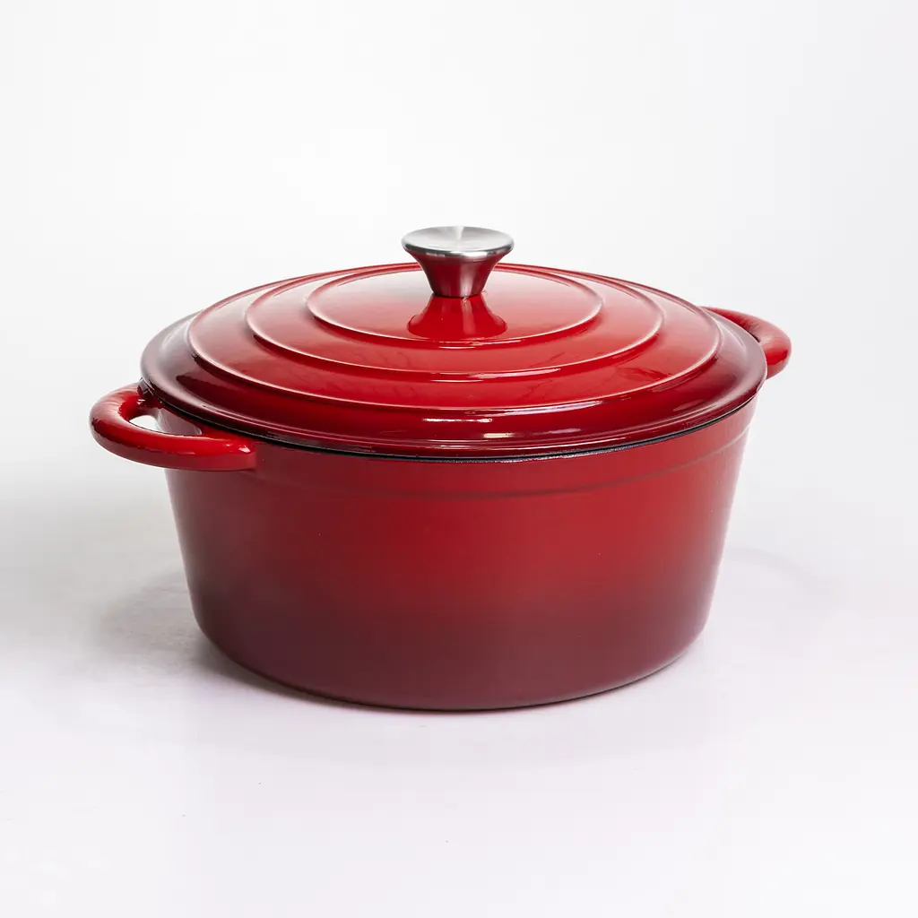 Каструля чавунна емальована 6,5 л, червоний Yongkang HP-FLG-3 RED - фото 6