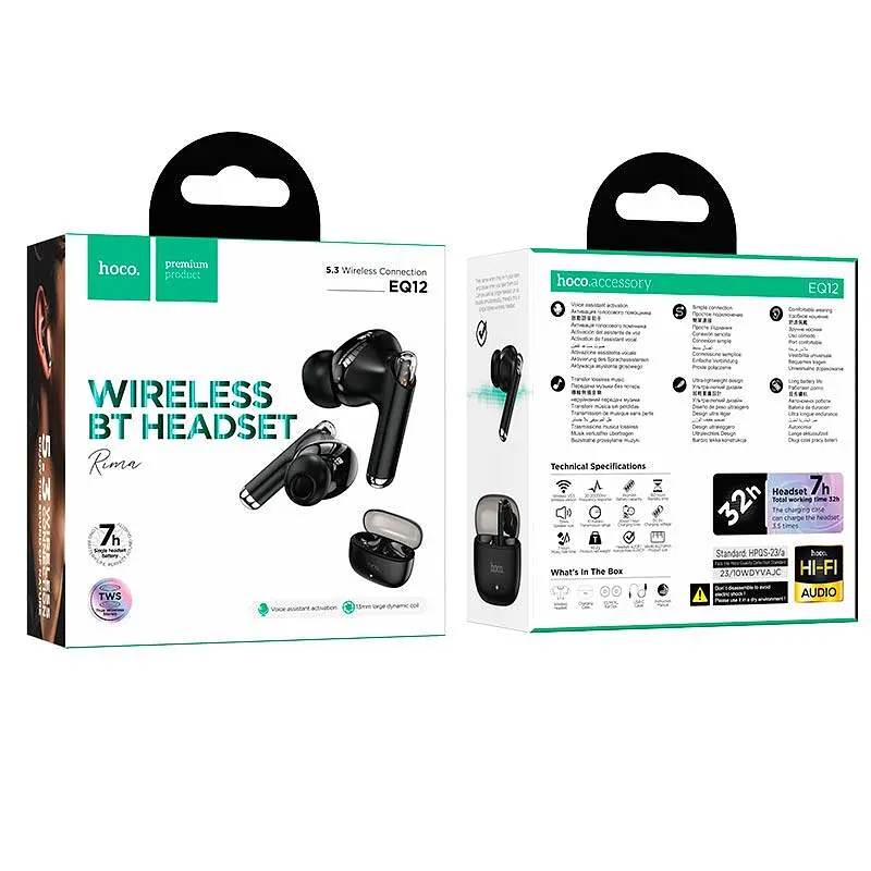 Навушники HOCO Rima true wireless BT headset EQ12 BT5.3, 7/32h - фото 3