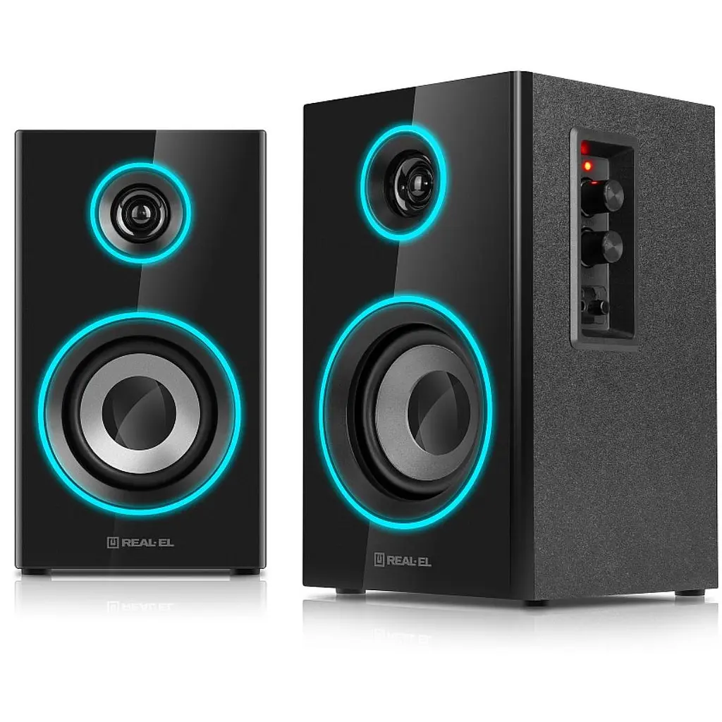 Комп'ютерні колонки 2.0 Real-El RS415 RGB Bluetooth Black 20 Вт - фото 5
