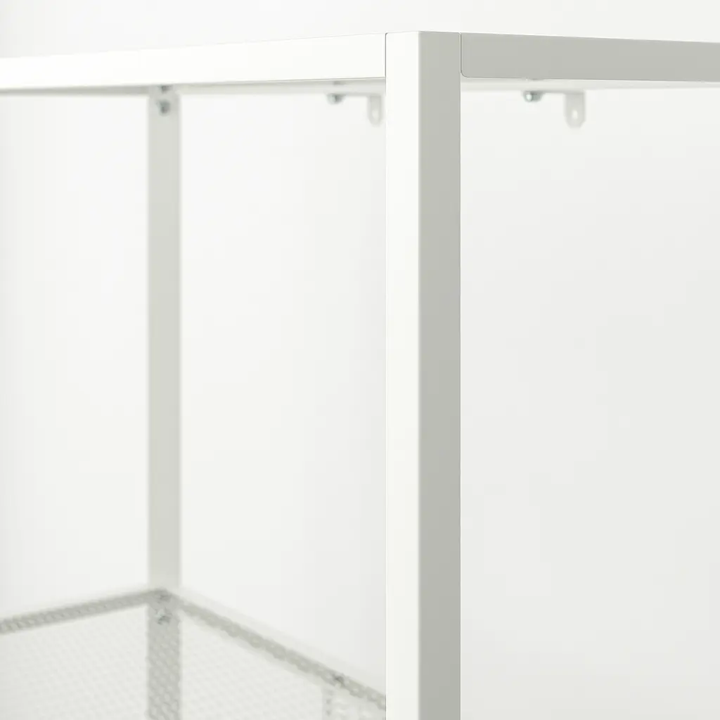 Металевий стелаж IKEA 60×25×116 см білий книжкова полиця з сіткою, сучасний дизайн - фото 3