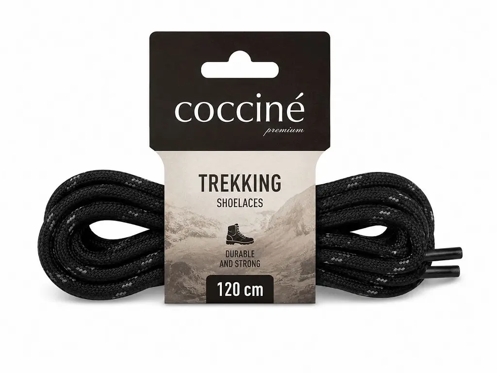 Трекінгові шнурівки Coccine для взуття, 120 см, чорно-бежеві