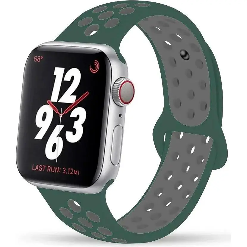 Ремінець Sport Nike для Apple Watch 38/40/41mm Gray/Green [103386] - фото 2