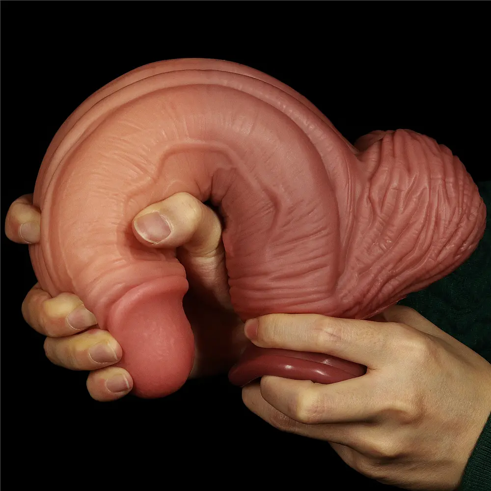 Фалоімітатор - Dual-Layered Silicone Cock 10" Brown - фото 8
