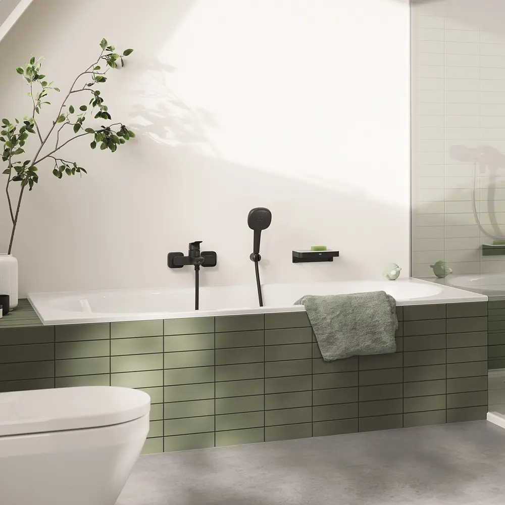 Полиця для душу з тримачем Grohe QuickFix Start Cube 411072430, Чорний матовий - фото 4
