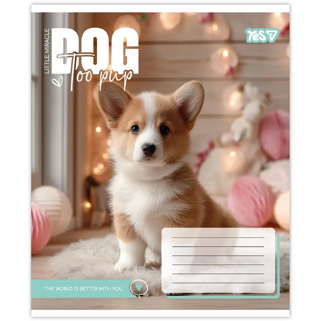 Зошит шкільний Yes Dog too pup А5 12 аркушів коса лінія 25 шт. (768733) - фото 2