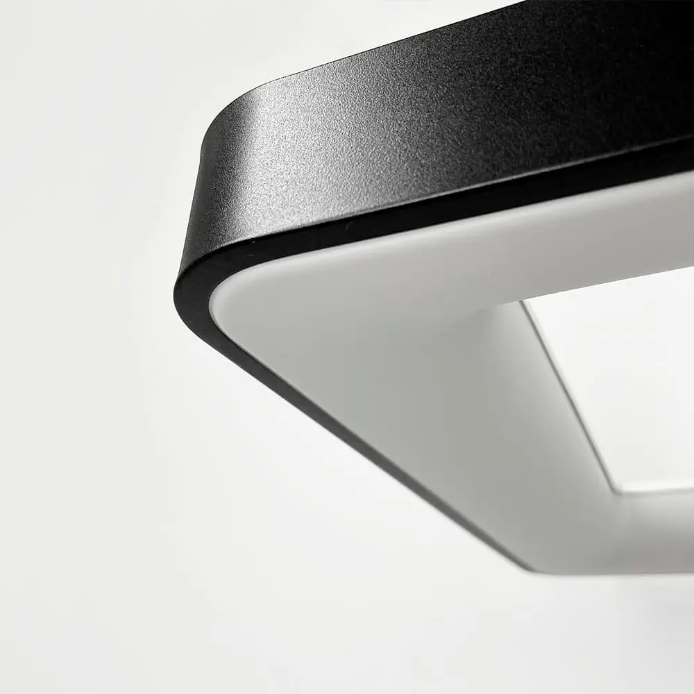 LED люстра підвісна в чорному квадратному корпусі 58х58х6,5 см | Line F | Арт. MJ312-600 BK - фото 2