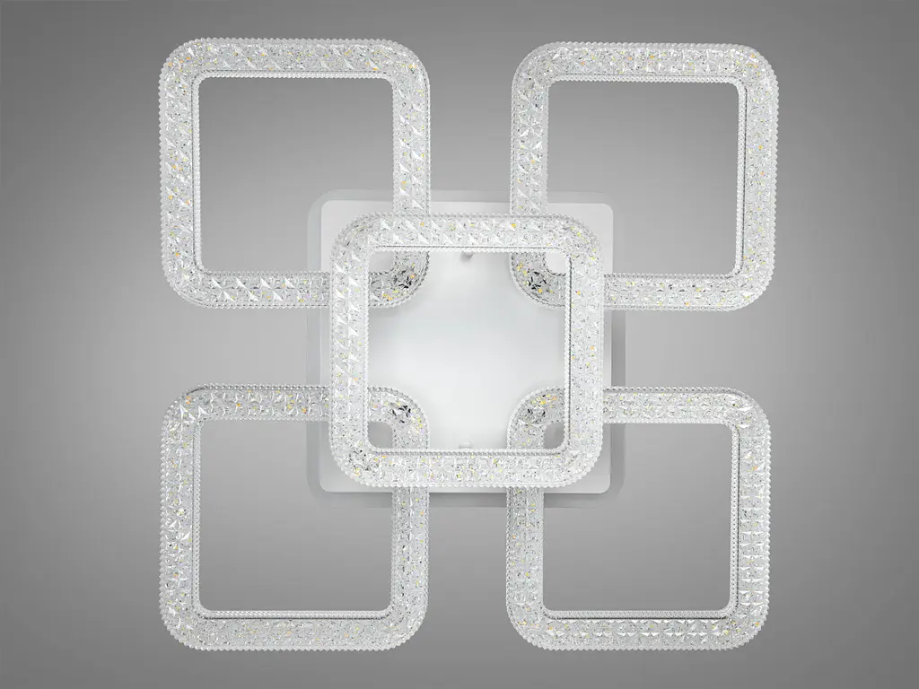 Люстра стельова LED Diasha 2205/4+1WH, 80W, 3200K-6500K, білий акрил, сучасний стиль для дому - фото 4