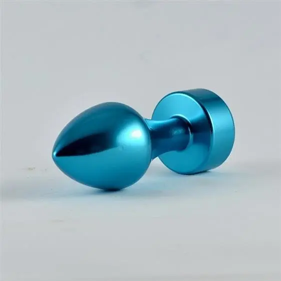 Анальна пробка - Heavy Metal Anal Plug Rosebud Aluminium Blue - фото 2