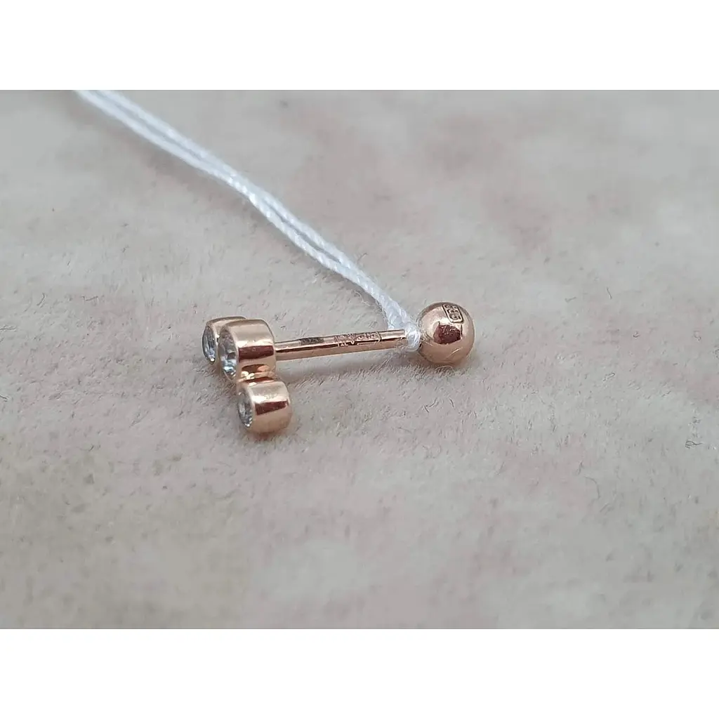 Золотая серьга для пирсинга хеликса Ирий с фианитами. З40069ШТ - фото 4