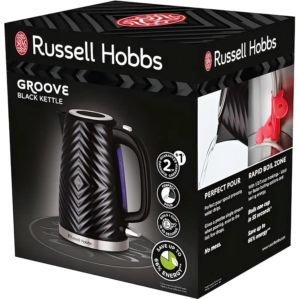Електрочайник Russell Hobbs Groove Black 1.7 л чорний (26380-70) - фото 2