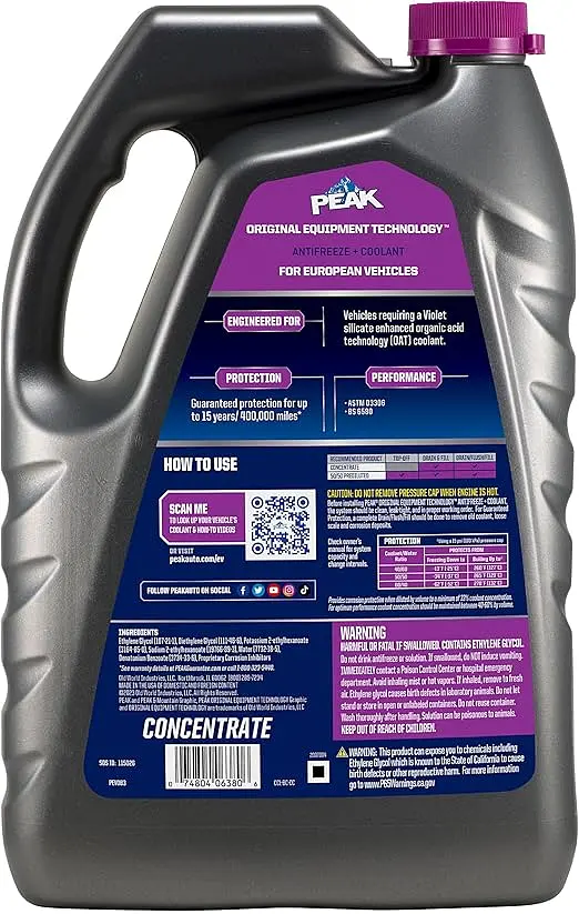 Охолоджуюча рідина PEAK AF OET EUROPEAN VIOLET EXP FS 6/1/3,785 л - фото 2