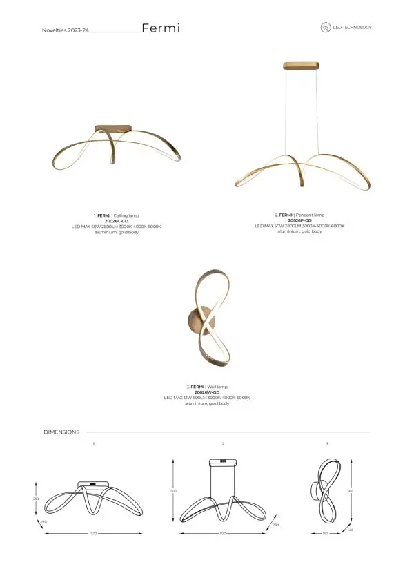 Люстра FERMI 20026C-GD Zuma Line - фото 2