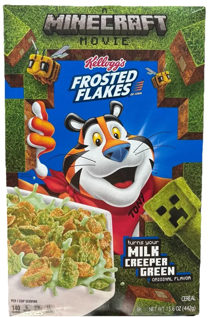 Сухий сніданок Kelloggs Cereal Minecraft Frosted Flakes Creeper Bit Marshmallows 476 g