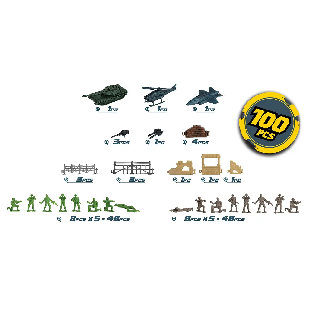 Ігровий набір Chap Mei Солдати Bucket Playset, кейс, 100 елементів (545032) - фото 3