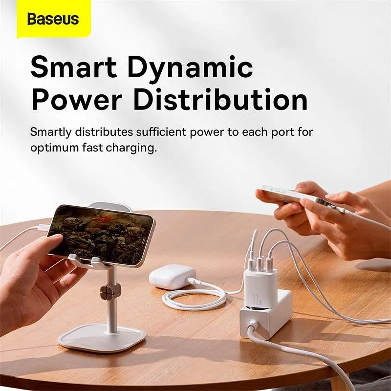 Зарядний адаптер мережевий БЖ Baseus Compact Charger 17 W 3 виходи USB (CCXJ020102) білий - фото 3