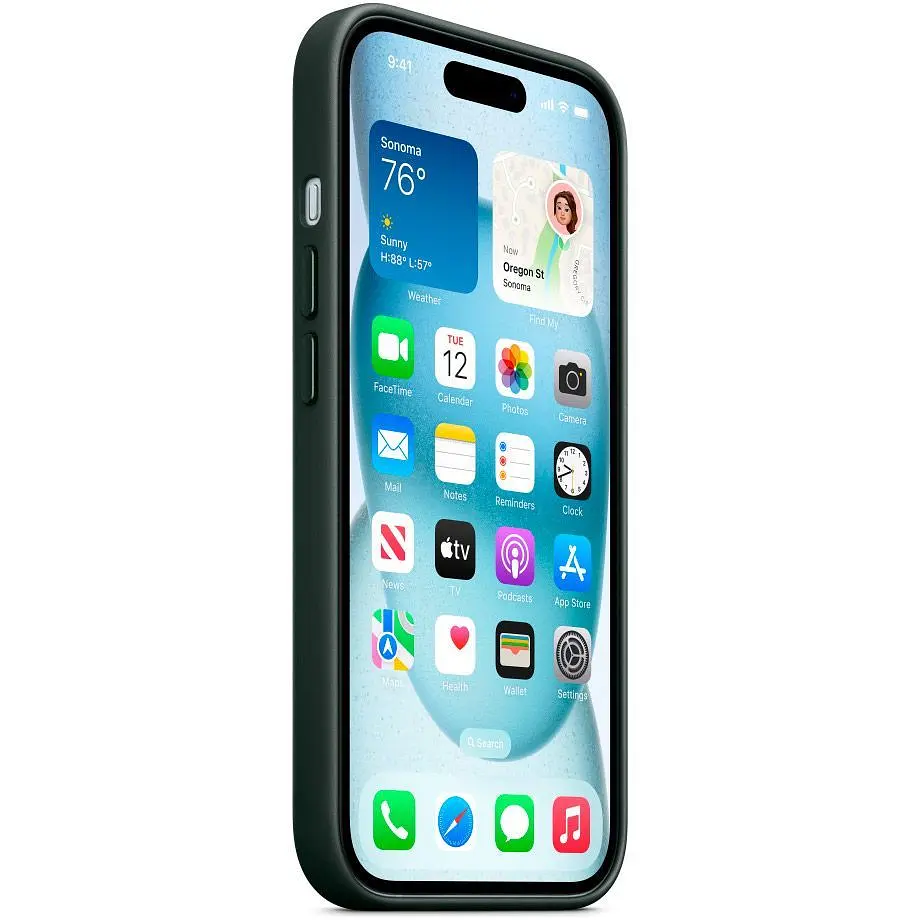 Чохол FineWoven Case with MagSafe для iPhone 15 Evergreen AAA [94495] - фото 3