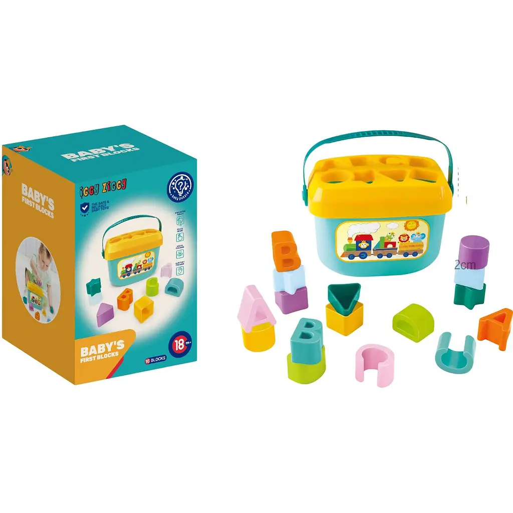 Іграшка-сортер Iggy Ziggy яскраве відерце із кубиками (HE0218) - фото 2